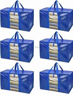 BALEINE Lot de 6 sacs de déménagement surdimensionnés avec poignées renforcées Sac de rangement robuste pour fournitures de déménagement de vêtements (lot de 6 transparents) HKD230807