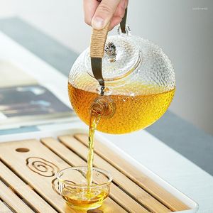 Glas-Teekanne im japanischen Stil mit Filter, hitzebeständiger Wasserkocher, elektrische Heizungen, handgefertigte chinesische Accessoires