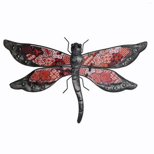 Garden Decorations Metal Dragonfly Wall Decoration Home utomhusstatyer Skulpturer och figurer Miniatyrer Ornament Staket uteplats bakgård