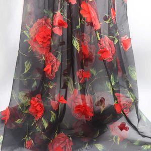 Produkty chińskie 90*140 cm haftowe szyfonowe kwiaty ślubne tkaniny koronkowe tkaniny do sukienki do szycia