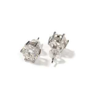 Brincos de moissanite de prata 925, brincos de luxo, joias de hip hop, moda feminina, masculina, brincos com certificado de inspeção