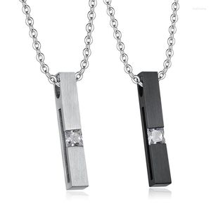 Collane con ciondolo Geometria semplice Collana in cristallo di metallo liscio Colore argento Coppia di accessori per gioielli in acciaio inossidabile