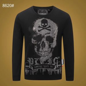 Phillip Sade Kapüşonlu Sweatshirt Erkek Tasarımcısı Hoodies İtalya Moda O boyun boyunlu sweatshirtler Sonbahar Baskı PP Hoodie Erkek Top Pp8620A