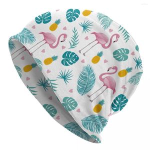 Berretti Summer Flamingo Tropical Leaves Caps Hip Hop Sci per adulti Skullies Berretti Cappello Primavera Warm Thermal Elastic Bonnet Cappelli per maglieria