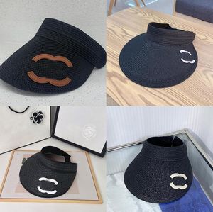 Fashionable Designer Bucket Hats Visir Caps Luxury Brand Letter Space Mönster Handstickning Straw Hat 13 Styles Solid Color Justerbar Hatband Wide Brim Hat