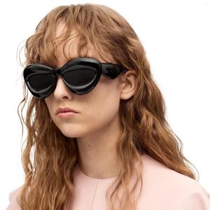 Óculos de sol europeus e americanos transfronteiriços moda feminina festa inflável tendência olho de gato armação grande