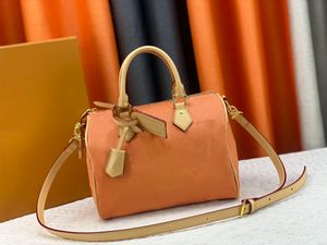 Vid poolen Summer M24424 Snabbbandouliere 25 väskkuddhandtag Utformad jättemonogram Pastelldesigner Palllock Handbag Rose Pink Beige Blue Purse