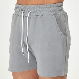 Pantaloncini da uomo in cotone sportivo da corsa Pantaloni sportivi da bodybuilding grigi Pantaloni corti da fitness Allenamento in palestra Jogger coreano