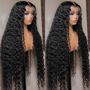 Human Hair Capless Wigs 13x6 HD Transprent Human Hair Wigs For Women Brazilian Hair 32 Inch Deep Wave 13x4 Lace Front Wigs Water Curly Lace Frontal Wig x0802