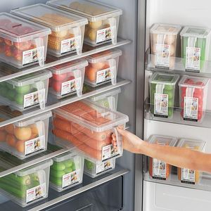 Garrafas de armazenamento Caixa de geladeira de plástico Atacado Congelador Grau alimentício Transparente Crisper Recipiente Ovo doméstico