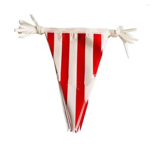 Decorative Flowers Advertising Hanging Flags Striped Pennant Ban 1 Set Of 10/30M White For Your Circus Carnival Themed Party