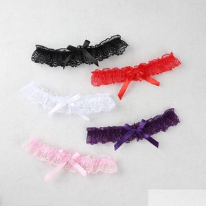 Bridal Garters Women Girls Y Leg Garter Lace Lingerie Bowknot Party Cosplay Thigh Ring Belt Suspender Drop Delivery Events Accessories Dhbew