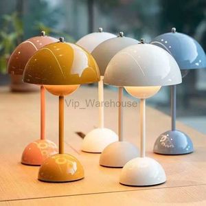 Mushroom Flower Bud LED Desk Table Lamp Bedside Night Light For Bedroom Dining Touch Night Light Simple Modern Decoration HKD230807