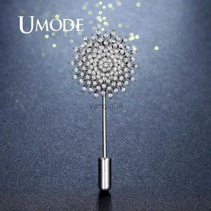 Pins Brooches UMODE Sun Flower Brooches for Women Wedding Bridal Jewelry Birthday Party Clothing Accessories Fashion Brooch Zircon Pins UX0009 HKD230807