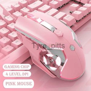 Mouse AJ120 com fio para jogos para desktop notebook PC rosa branco azul mouse X0807