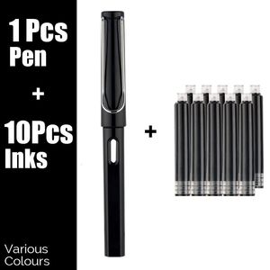 Fountain Pens 11pcs Pen Ink Set Caligrafica wielofunkcyjna 038mm EF NIB School Dostawy papiernicze Gel 230807