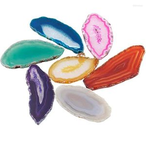 Pendanthalsband XSM Inga borrade blandade färger Natural Stone Agate Slice Polished Geode Druzy Slab Wholesale 1st