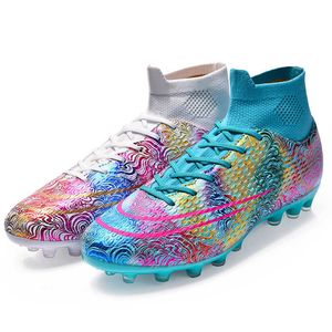 Многоцветные мужские женские футбольные сапоги TF AG Soccer Shoes High Top Youth Training Shoes Размер 35-45