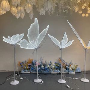 Other Event Party Supplies Luminous Butterfly Wings Pendant Ceiling Decoration Wedding Road Guide el Stage Lights Birthday 230808