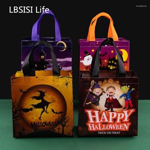 Confezione regalo LBSISI Life 4pcs Halloween Tote Bag in tessuto non tessuto Confezione all'ingrosso Libro di biscotti Caramelle Cioccolato Shopping Forniture per feste per bambini