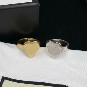 Par Heart Haped Double Letter Wedding Rings Copper Material med justerbar öppningsring Kvinnor Fashion Smyckesgåvor med Box CGR4 --0101