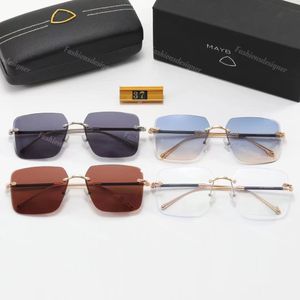 Mens designer sunglasses lunette cycling sunglasses Men's Business Rimless Sunglasses Luxury Gold Driving Outdoor Sunglasses Classic MayB Goggles Wholesale