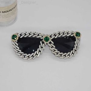 Barok Oval Güneş Gözlüğü Kadın Kristaller Seksi Kızlar Güneş Gözleri Rhinestone Girls Gölgeleri Parti Cadılar Bayramı Noel Oculos de Sol L230816