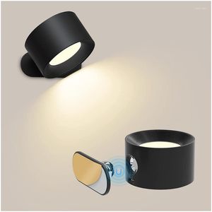 Lampada da parete Touch Cordless Remote per luci ricaricabili Montate Control Sconce Reading Bedroom