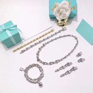 new arrival 316L stainless steel Necklace with hollow connect link for women wedding necklace bracelet earring women jewelry gift PS7049 T