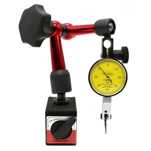 Mätare 200mm Universal Small Dial Indicator Magnetic Stand Base Holder 0-0.8mm 0,01 Dialtest Comparator för utrustning Kalibrering 230807