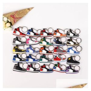 Shoe Parts Accessories Moq 100Pcs Pvc Sport Keychains Soft Rubber Flat Shoes Key Ring Fashion Pandent Keychain Christmas Party Gift Drop