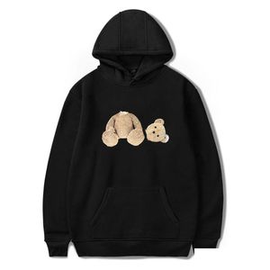 Hoodies tröjor palm guillotine björn tryck hoodie hylsa trunkerade björnar ängel klassiska män kvinnor tröja droppleverans 2021 dhz7r