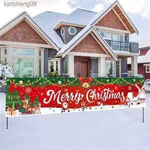 クリスマスアウトドアバナーフラッグホームのためのクリスマスデコレーション2023クリスマス飾りギフトナビダッドノエルナタール明けましておめでとうございます2023 L230620