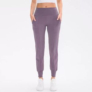 Lu mulheres yoga nona calças correndo fitness ll joggers macio cintura alta elástica calças de jogging das mulheres 4 cores ll5224