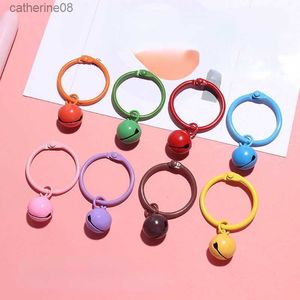 10pcs Candy Color 14mm Jingle Bell Keychain Open Ring Pendant for DIY Car Key Ring Bag Charms Buckles Party Christmas Tree Decor L230621