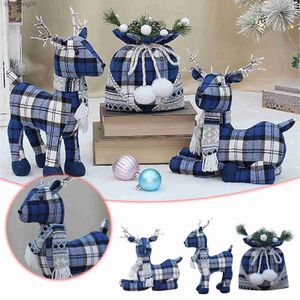 Christmas Blue Fabric Doll Gift Package Scene Decoration Supplies Ornament Christmas Party Decoration Ornament Mailman Ornament L230620