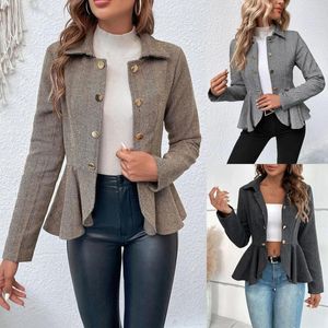 Giacche da donna Cappotto in pelle scamosciata per donna Giacca casual Orlo alto e basso Apertura frontale Maniche lunghe Donna Petite Lana Premaman Inverno