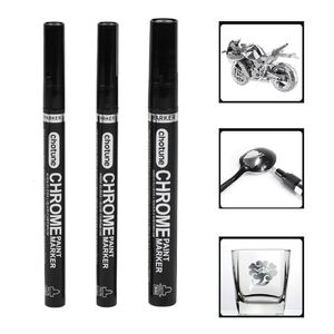 Målning pennor 3PCSSet Mirror Marker Silver Gold Art Liquid Pen Diy Harts Paint Chrome Finish Metallic Craftwork 230807