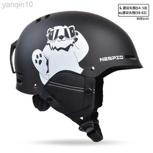 Ski Helmets Ski Helmet Men's and Women's Snowboard Head Ear Protective Gear Adult Warm Breathable Snow Helmet Ski Equipment HKD230808