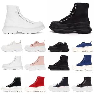 Kutu Tasarımcı ile Erkek Kadınlar Tread Shead Slick Boots Tuval Ayakkabıları Üçlü Beyaz Siyah Platform Spor Ayakkabıları Erkek Dış Mekan Eğitimleri