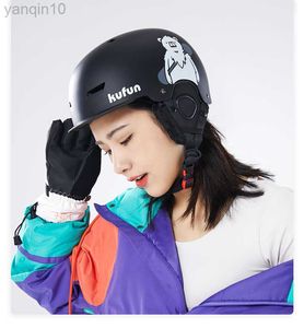 Capacetes de esqui Kufun Capacete de esqui Snowboard Esportes de inverno Ciclismo Neve Homens Mulheres Crianças Crianças Quente Tubarão Rosa Gato Cervo Branco Azul 4-12 Anos HKD230808