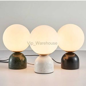 Nordic Bedside Marble Round Glass Table Lamp For Living Room Study Dining Table Light Luxury Hot Sale Bedroom Furniture HKD230808