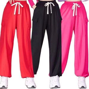 Women's Pants 2023 Style Square Dance Cotton High Elasticity Elastic Waist Beam Mouth Trousers Sports Jump Exercise