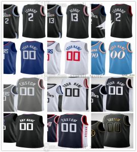 LA''Clippers''Mens Kawhi Basketball 2 Leonard Jerseys Russell 0 Westbrook Paul 13 George Norman 24 Powell Marcus 8 Morris Sr. Ivica 4 uomini personalizzati donne giovani bambini