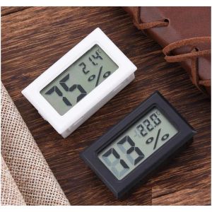 wholesale Temperature Instruments 2021 Wireless Lcd Digital Indoor Thermometer Hygrometer Mini Temperature Humidity Meter Black WhiteDrop LL