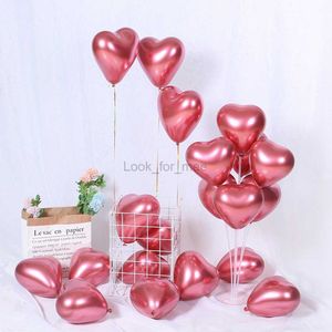 Balão de Casamento em Forma de Coração de 12 polegadas Balões de Látex de Metal Alto Proposta de Festa de Aniversário Cena Decorado Roxo Ouro Balão de Hélio HKD230808