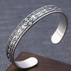 Bangle Vintage Color Argento Pestello Scettro Per Uomo Donna Misterioso Simbolo Mantra Gioielli Unisex