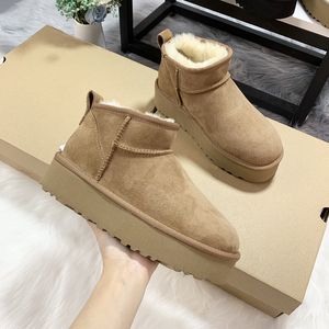 Designer Botas de Neve Austrália Mini Plataforma Bota Mulheres Tazz Chinelos Clássico Tasman Camurça Slides Inverno Lã Botas Quentes Usggs Pele de Ovelha Sapatos Botas de Tornozelo