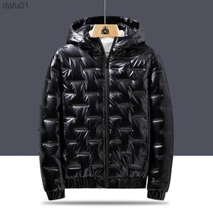 2023 Autumn Bubble vadderade kläder Vinterjackor Män Bright Parka förtjockade varma silvervattentäta jackor Män ner rockar S-6XL L230520