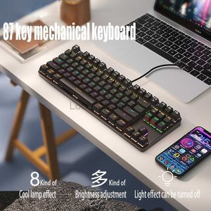 Real mechanical keyboard wired USB external desktop computer game e-sports special red axis tea shaft HKD230808